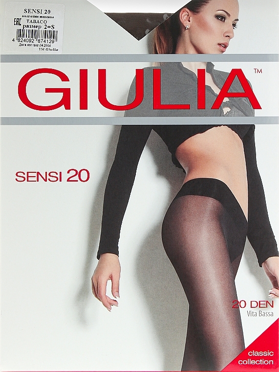 Women Tights "Sensi Vita Bassa" 20 den, tabaco - Giulia — photo N1