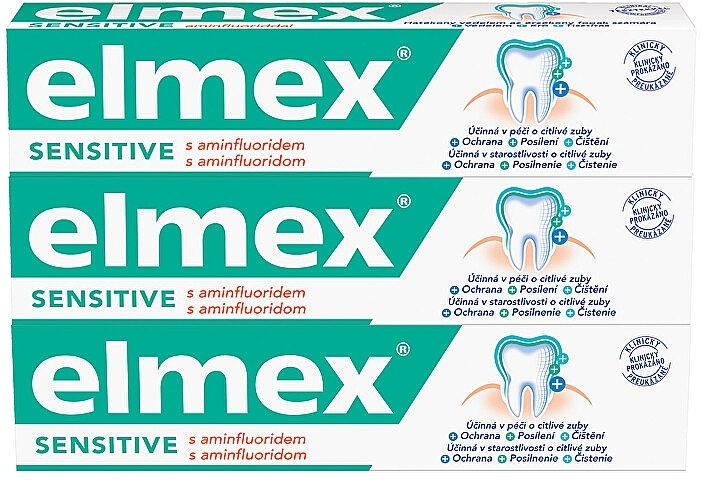 Set - Elmex Sensitive Toothpaste (toothpaste/3x75ml) — photo N1