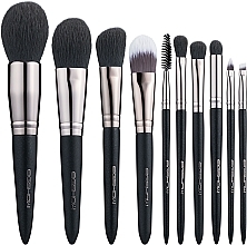 Makeup Brush Set, 10 pcs - Eigshow Beauty Light Gun Black Brush Kit — photo N1