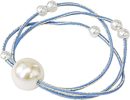Hair Tie with Pearl, blue - Lolita Accessories — photo N2
