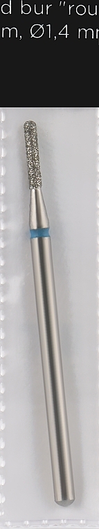 Diamond Nail File Drill Bit, rounded cylinder, L-8 mm, 1.4 mm, blue - Head The Beauty Tools — photo N1