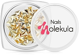 Metal Nail Crystals, gold triangle - Nails Molekula — photo N1