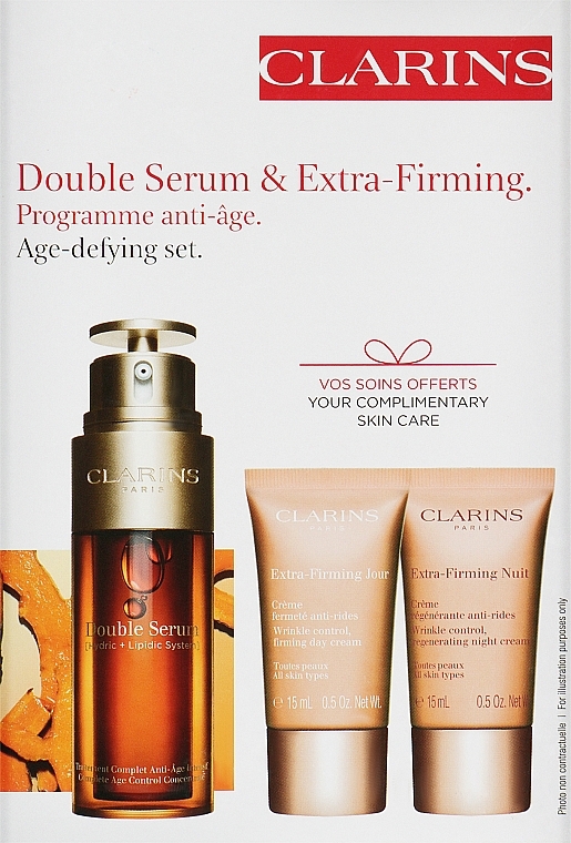 Set - Clarins Double Serum & Extra-firming Set (f/ser/50ml + f/cr/2x15ml + eye ser/0.9ml) — photo N3