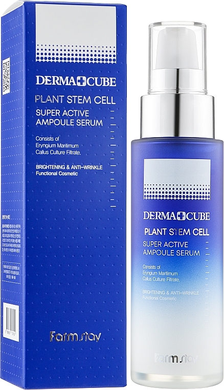 Stem Cells Face Serum - FarmStay Derma Cube Plant Stem Cell Super Active Ampoule Serum — photo N5