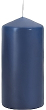 Fragrances, Perfumes, Cosmetics Cylindrical Candle 60x120 mm, blue - Bispol