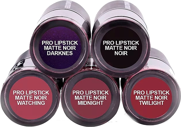 Lipstick Set, 5 pcs. - Revolution Pro 5 Lipstick Collection Matte Noir — photo N2