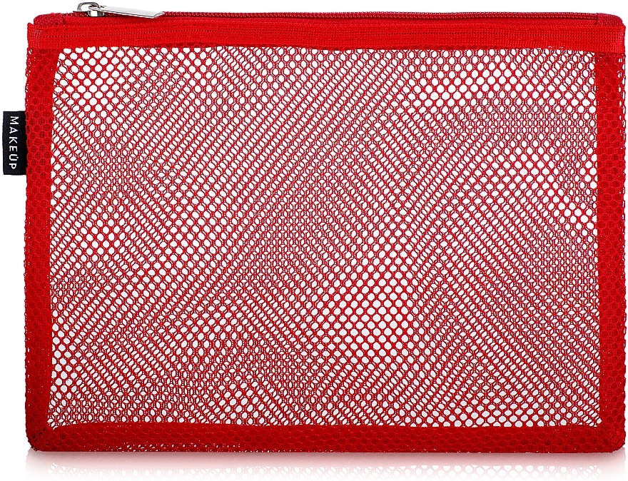 Travel Makeup Bag "Red mesh", 23x15 cm - MAKEUP — photo N5