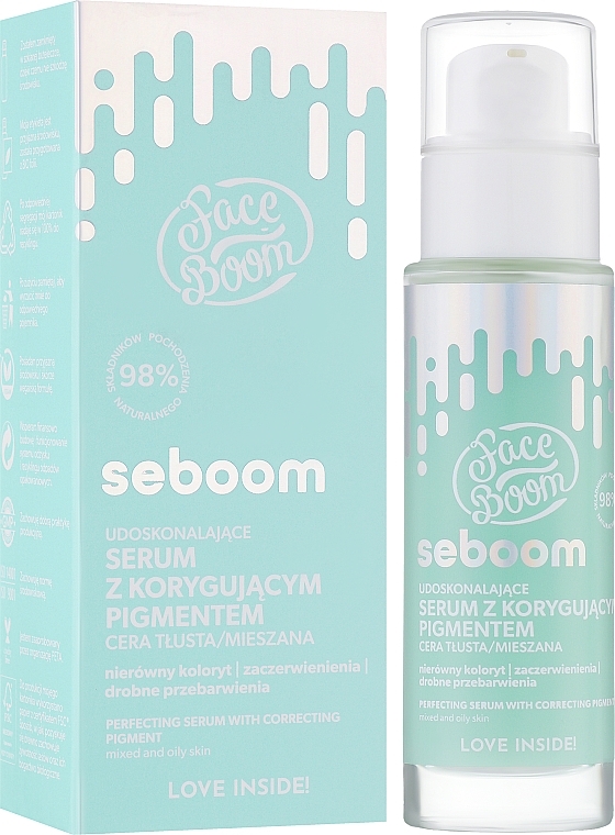 Face Serum with Correcting Pigment - Bielenda Faceboom Seboom Perfecting Face Serum With Corrective Pigment — photo N2