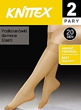 Fragrances, Perfumes, Cosmetics Women Knee-Socks 'Elastil', 20 Den, 2 pairs, perle - Knittex