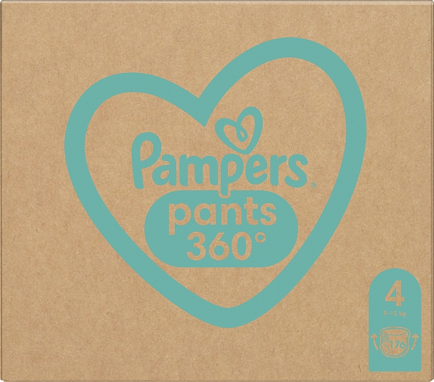 Diaper Pants, size 4 (maxi), 9-15 kg, mega box 176pcs - Pampers — photo N12