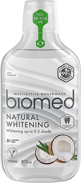 Coconut Antibacterial Mouthwash for Comprehensive Oral Care - BioMed Natural Whitening — photo N1