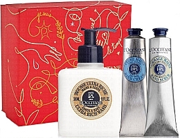 Fragrances, Perfumes, Cosmetics Set - L'Occitane Shea Butter Christmas Set (h/cr/75ml + h/scr/75ml + mousse/300ml + box)