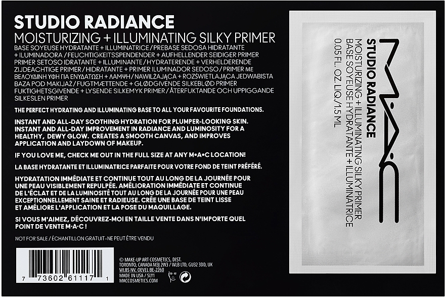 GIFT! Moisturising Primer - MAC Studio Radiance Moisturizing & Illuminating Silky Face Primer (sample) — photo N3