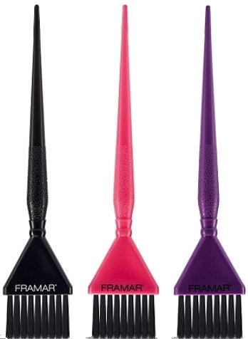 Coloring Brush Set, black, purple, pink - Framar Needle Coloring Brush — photo N1