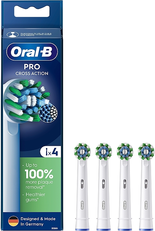 Electric Toothbrush Head, 4 pcs. - Oral-B Pro Cross Action White — photo N1