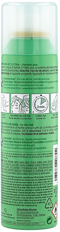 Nettle Dry Shampoo - Klorane Nettle Sebo-Regulating Dry Shampoo for Oily Hair — photo N2
