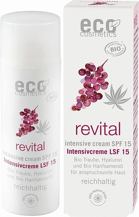 Intensive Face Cream - Eco Cosmetics Revital Intensive Cream SPF15 — photo N1