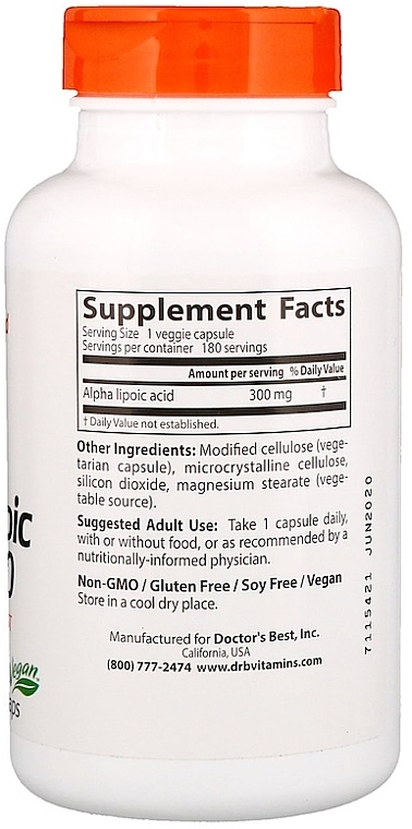 Alpha Lipoic Acid, 300 mg - Doctor's Best Alpha Lipoic Acid — photo N2