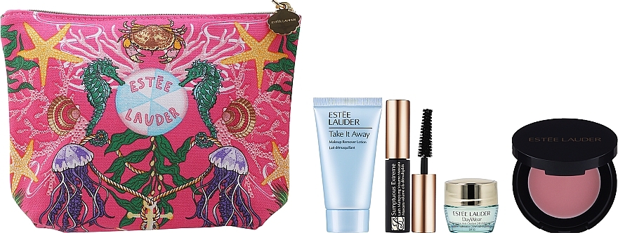 GIFT! Cosmetic Bag + Products - Estee Lauder (remover/30ml+cr/7ml+mascara/2.8ml+lip/balm/1.6g+bag) — photo N1