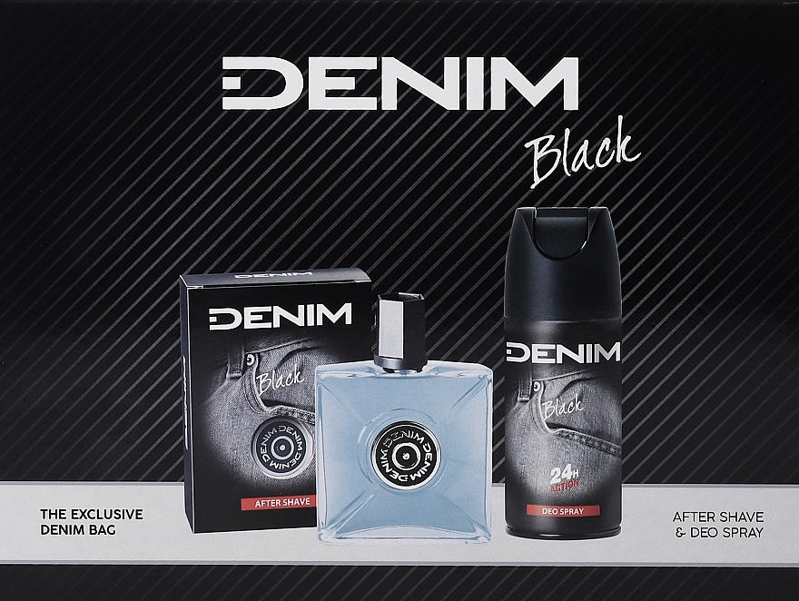 Denim Black - Set (ash/lot/100ml + deo/150ml + bag) — photo N1