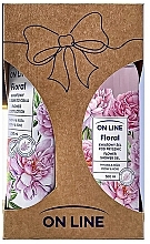 Fragrances, Perfumes, Cosmetics Set 'Peony & Rose' - On Line Floral Flower Peony & Rose Set (sh/gel/500 ml + b/lot/250 ml)