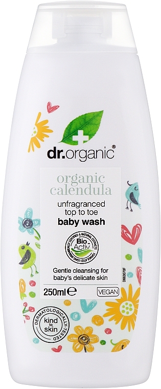 Baby Shower Gel 2in1 with Organic Calendula - Dr. OrganicOrganic Calendula 2-in-1 Baby Wash — photo N1