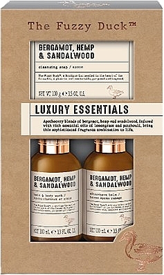 Set - Baylis & Harding The Fuzzy Duck Bergamot Hemp & Sandalwood Men's Luxury Essentials Gift Set (hair/body/wash/100ml + ash/balm/100ml + soap/100g) — photo N1