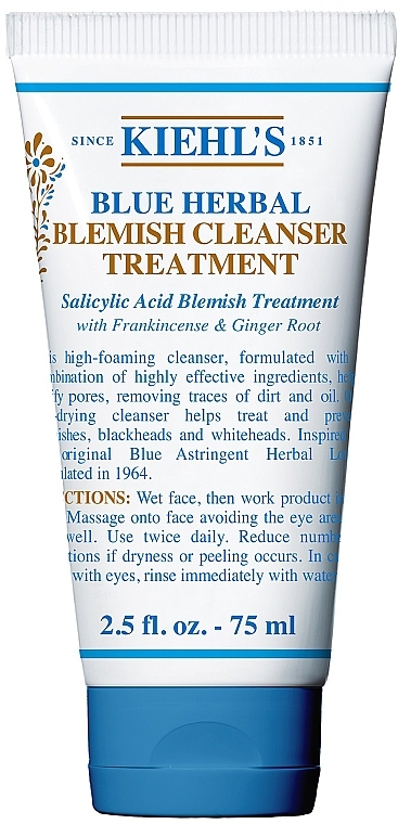 Cleansing Foam for Face - Kiehl's Blue Herbal Blemish Cleanser Treatment — photo N1