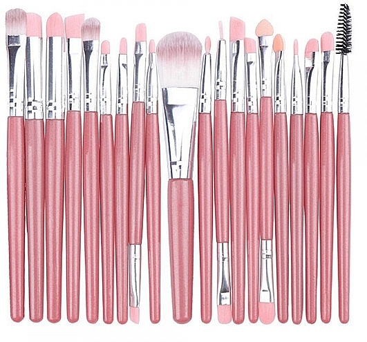 Makeup Brush Set, 20 pcs, pink - Deni Carte — photo N1