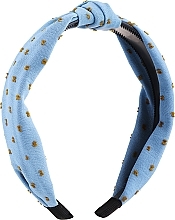 Hair Band with Decorative Knot, FA-5618, blue - Donegal — photo N1