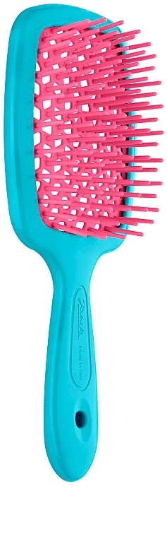 Hair Brush, turquoise with pink - Janeke Superbrush Small — photo N1