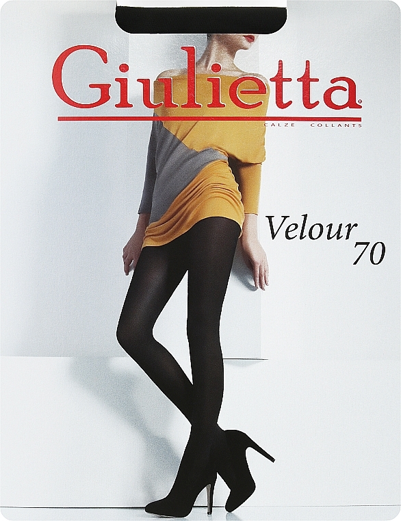 Tights "Velour" 70 Den, nero - Giulietta — photo N6