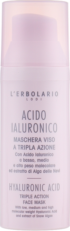 Face Mask with Hyaluronic Acid - L'Erbolario Acido Ialuronico Maschera Viso a Tripla Azione — photo N1