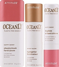 Set - Attitude Oceanly Happy Berry Set (highl/8.5g + lip/stick/3.4g + blush/8.5g) — photo N2