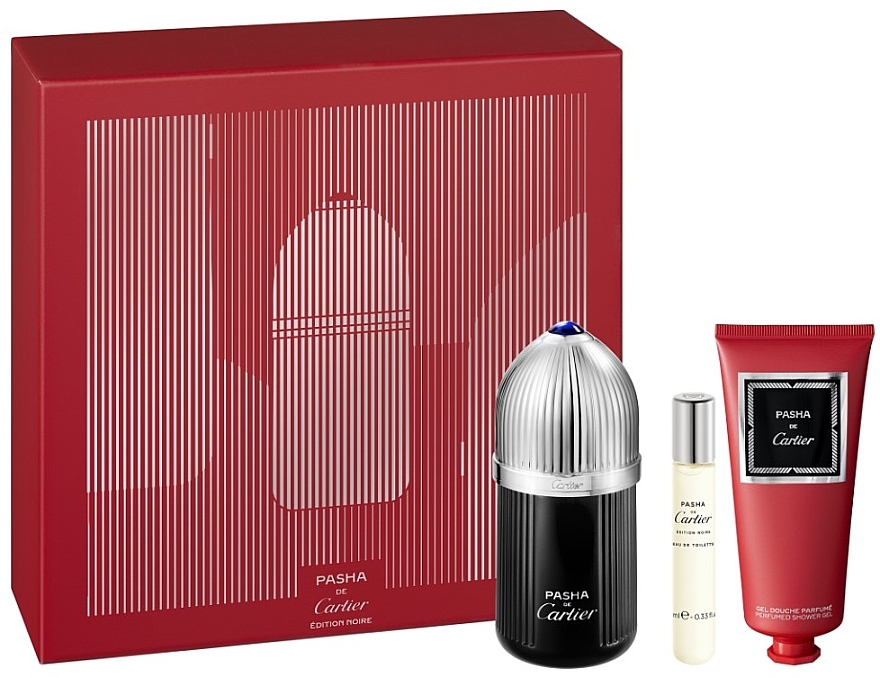 Cartier Pasha De Cartier Edition Noire - Set (edt/100ml + edt/mini/10ml + sh gel/100ml) — photo N1