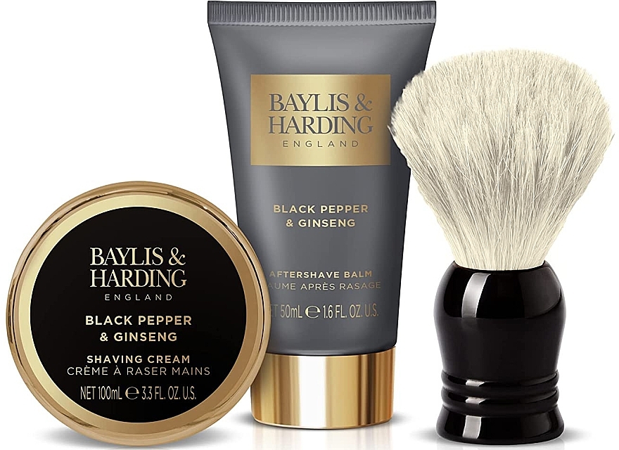 Set - Baylis & Harding Black Pepper & Ginseng Luxury Shave Set — photo N4