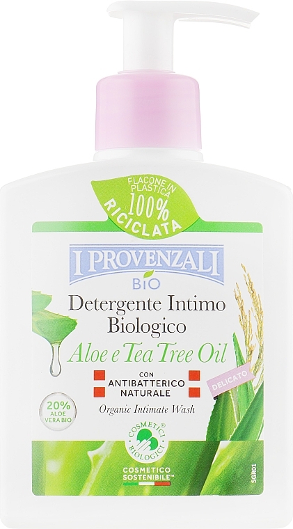 Intimate Wash Cleanser with 20% Organic Aloe Juice - I Provenzali Aloe Organic Intimate Wash Delicate — photo N1