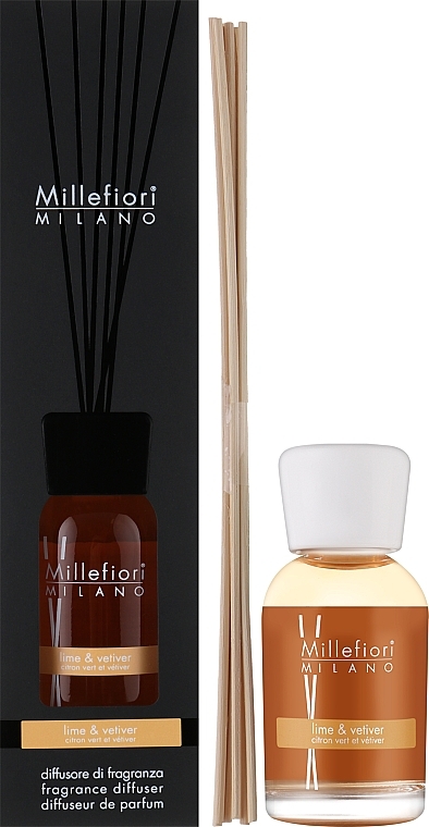 Lime & Vetiver Fragrance Diffuser - Millefiori Milano Natural Diffuser Natural Lime & Vetiver — photo N3