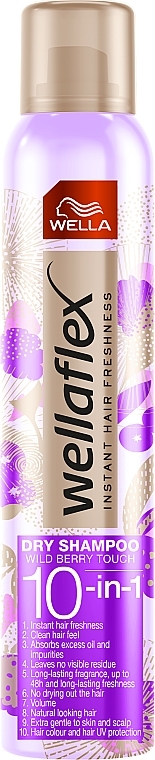 Touch of Wild Berries Dry Shampoo - Wella Wellaflex Wild Berries 10-in-1 Dry Shampoo — photo N1