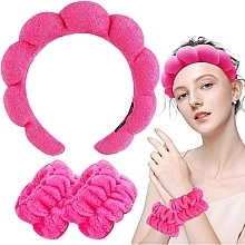 Cosmetic Headband & Wristband Set O537F , pink - Ecarla — photo N2