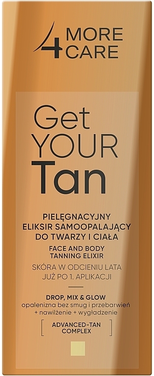 Face & Body Self-Tanning Elixir - More4Care Get Your Tan! Face And Body Tanning Elixir — photo N1