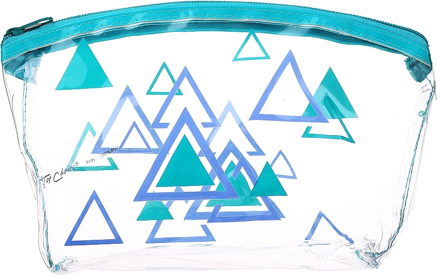 Makeup Bag, 93517, turquoise-blue triangles - Top Choice — photo N1