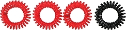 Elastic Hair Bands, red+black, 4 pcs - Hair Springs — photo N2