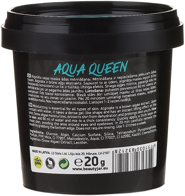 Hydrating Peel-Off Face Mask with Algae Extract - Beauty Jar Face Care Aqua Queen Rubber Mask — photo N3