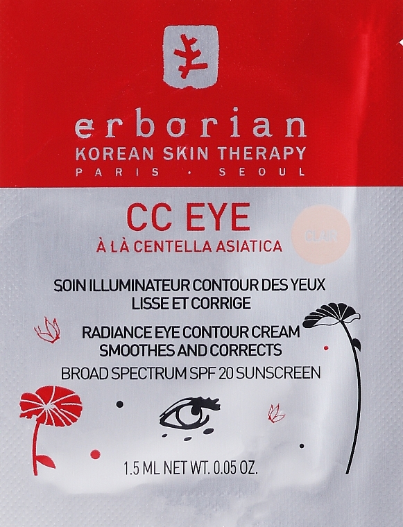 GIFT! Correcting CC Eye Cream - Erborian CC Eye Radiance Contour Cream SPF 20 (sample) — photo N2