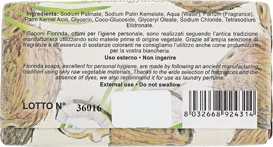 Coconut Natural Soap - Florinda Sapone Vegetale Coconut — photo N2