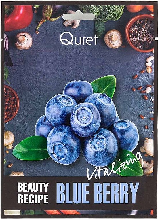 Sheet Mask with Blueberry Extract - Quret Beauty Recipe Mask Blue Berry Vitalizing — photo N1