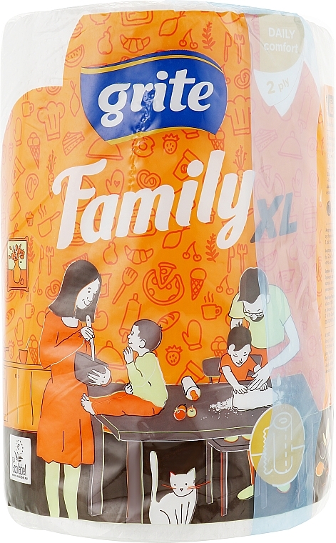 Paper Towels "Family XL", 2 layers, 45m, 1 roll - Grite — photo N3