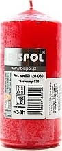 Fragrances, Perfumes, Cosmetics Cylindrical Candle 60x120 mm, red - Bispol
