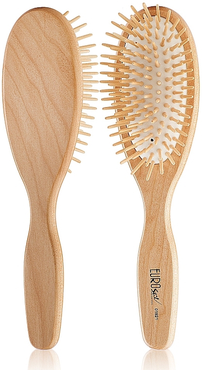 Wooden Massage Hair Brush 01921, oval - Eurostil Oval Brush Grande — photo N6